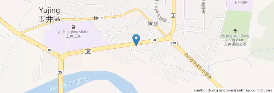 Mapa de ubicacion de 京城商業銀行 en 臺灣, 臺南市, 玉井區.