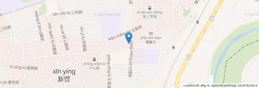 Mapa de ubicacion de 合作金庫商業銀行 en 타이완, 타이난 시, 新營區.