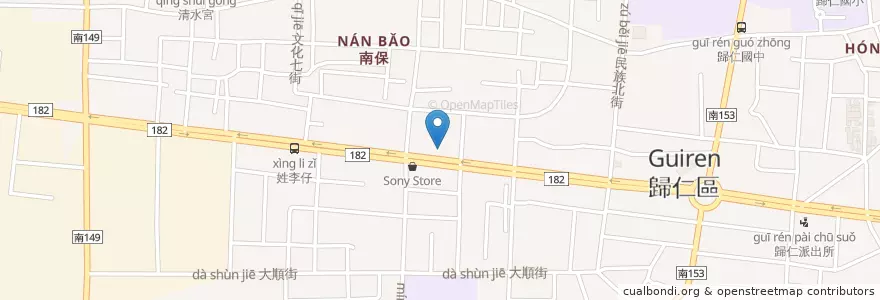 Mapa de ubicacion de 彰化商業銀行 en Taiwan, Tainan, Guiren.