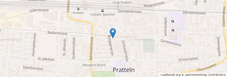 Mapa de ubicacion de Fourteen en Suíça, Basel-Landschaft, Bezirk Liestal, Pratteln.