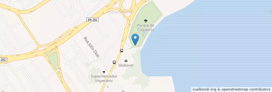 Mapa de ubicacion de Relógio Solar en البَرَازِيل, المنطقة الجنوبية, سانتا كاتارينا, Microrregião De Florianópolis, Região Geográfica Intermediária De Florianópolis, فلوريانوبوليس.