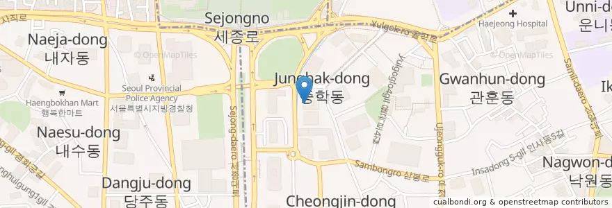 Mapa de ubicacion de 주한아일랜드대사관 en Südkorea, Seoul, 종로구, 종로1·2·3·4가동.