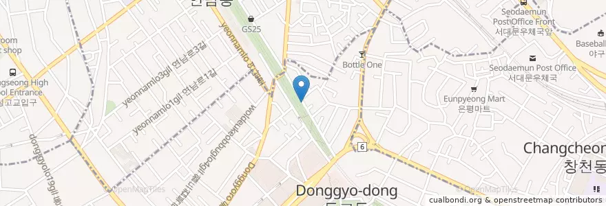 Mapa de ubicacion de 코르크 en Corée Du Sud, Séoul, 마포구, 서교동.