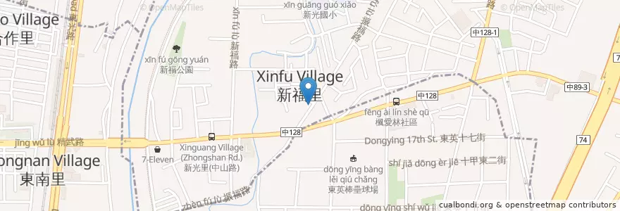 Mapa de ubicacion de 早餐屋 en 臺灣, 臺中市, 太平區, 東區.