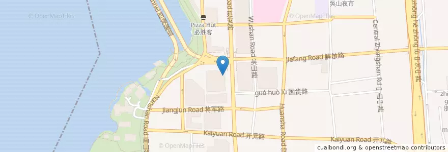 Mapa de ubicacion de Costa en Cina, Zhejiang, Hangzhou, Distretto Di Shangcheng, 湖滨街道.