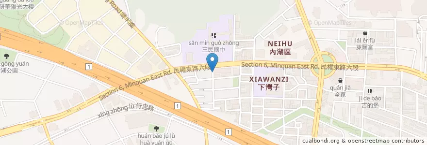 Mapa de ubicacion de 小牛哥 en تایوان, 新北市, تایپه, 內湖區.