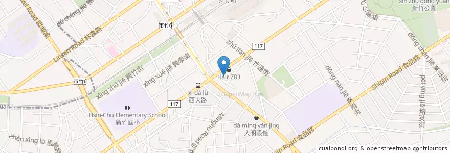 Mapa de ubicacion de 凱基商業銀行 en Taiwan, Taiwan Province, Hsinchu, East District.