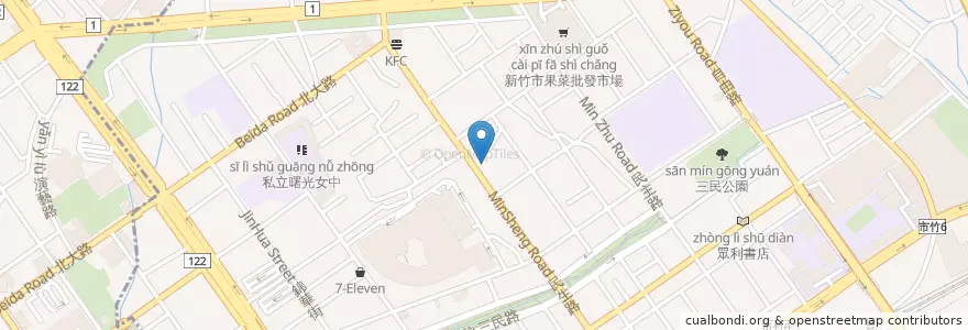 Mapa de ubicacion de 三信商業銀行 en 타이완, 타이완성, 신주시, 둥구.