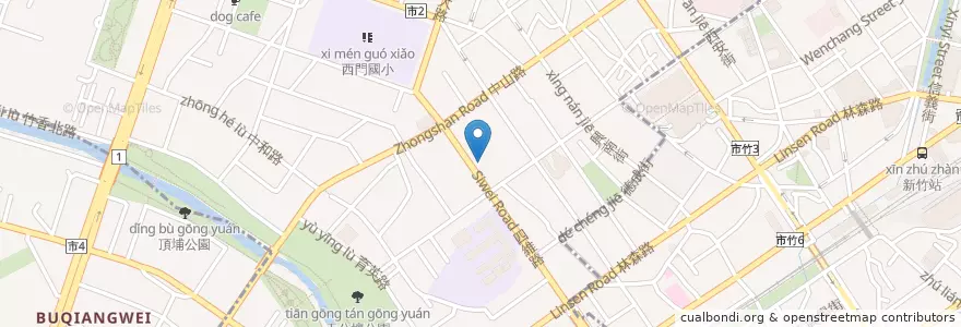 Mapa de ubicacion de 渣打國際商業銀行 en تایوان, 臺灣省, سینچو, 北區.