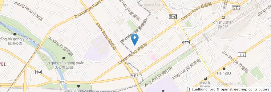 Mapa de ubicacion de 元大商業銀行 en تايوان, مقاطعة تايوان, سين شو.