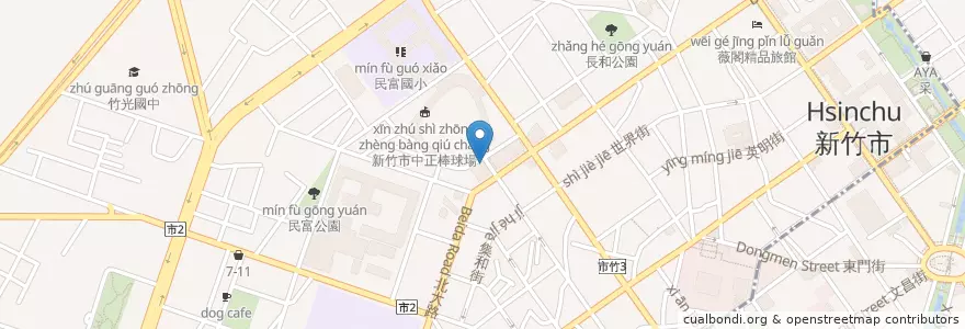 Mapa de ubicacion de 星展(台灣)商業銀行 en 타이완, 타이완성, 신주시, 베이구.