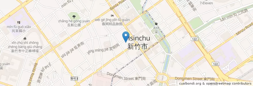 Mapa de ubicacion de 第一商業銀行 en 臺灣, 臺灣省, 新竹市.