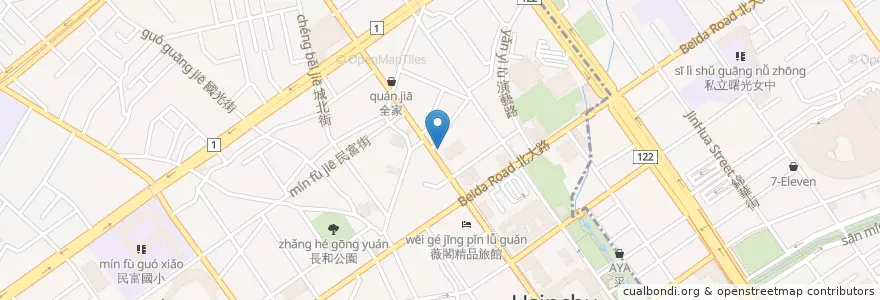 Mapa de ubicacion de 京城商業銀行 en 타이완, 타이완성, 신주시, 베이구.