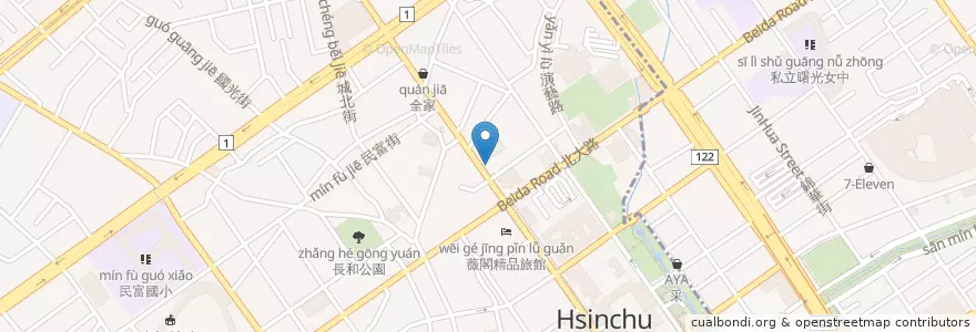 Mapa de ubicacion de 中國信託商業銀行 en 타이완, 타이완성, 신주시, 베이구.