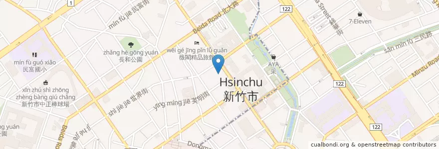 Mapa de ubicacion de 聯邦商業銀行 en Taiwan, Provincia Di Taiwan, Hsinchu.