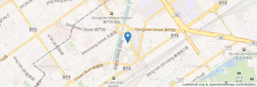 Mapa de ubicacion de 合作金庫商業銀行 en تایوان, 臺灣省, سینچو, 東區.