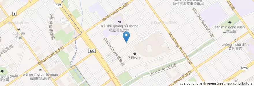 Mapa de ubicacion de 花旗(台灣)商業銀行 en Taiwan, Taiwan Province, Hsinchu, East District.
