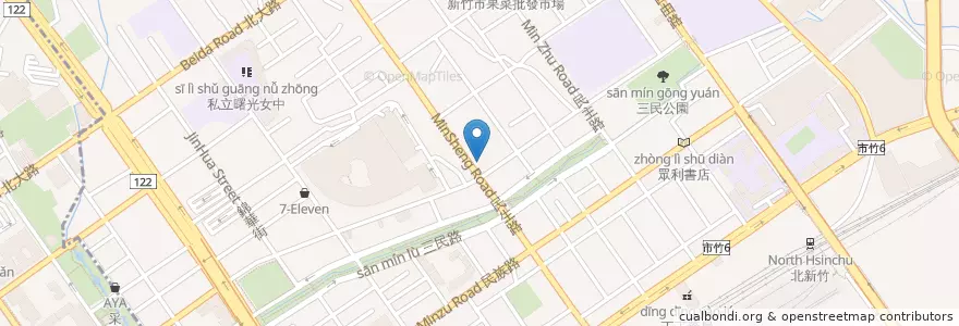 Mapa de ubicacion de 台北富邦商業銀行 en Taiwan, Provincia Di Taiwan, Hsinchu, 東區.