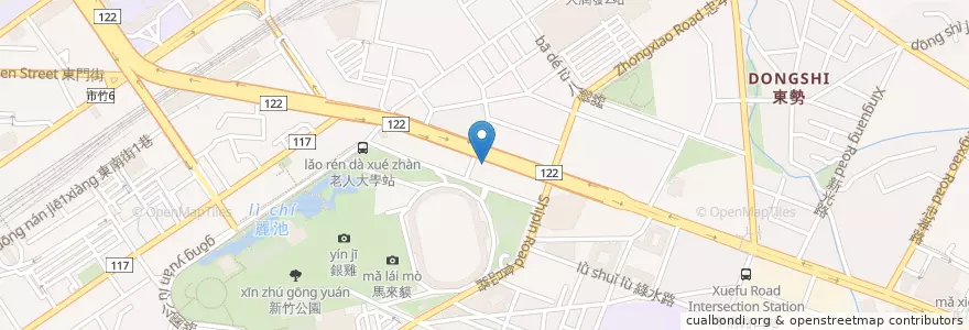Mapa de ubicacion de 日盛國際商業銀行 en تايوان, مقاطعة تايوان, سين شو, 東區.