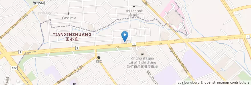 Mapa de ubicacion de 永豐商業銀行 en 臺灣, 臺灣省, 新竹市, 東區.