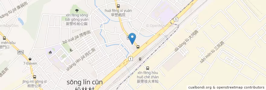 Mapa de ubicacion de 渣打國際商業銀行 en Taïwan, Province De Taïwan, Comté De Hsinchu.