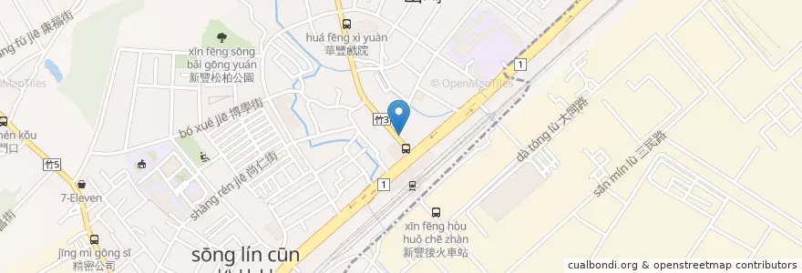 Mapa de ubicacion de 台中商業銀行 en Taiwán, Provincia De Taiwán, Condado De Hsinchu.