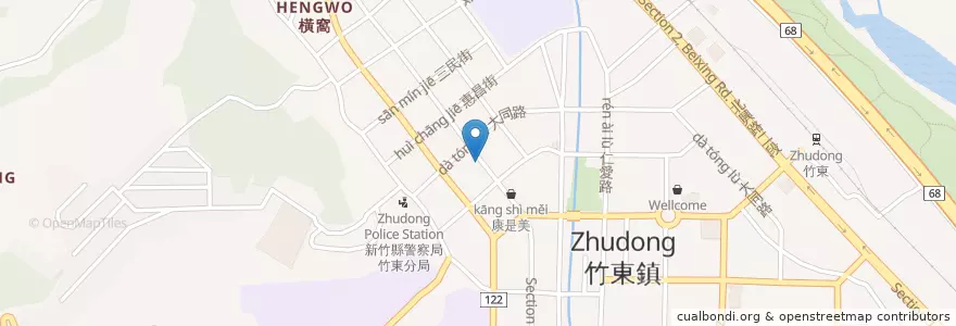 Mapa de ubicacion de 彰化商業銀行 en Taiwán, Provincia De Taiwán, Condado De Hsinchu, 竹東鎮.