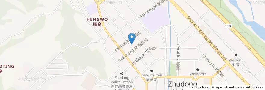 Mapa de ubicacion de 合作金庫商業銀行 en 타이완, 타이완성, 신주 현, 주둥 진.