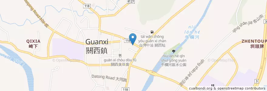 Mapa de ubicacion de 渣打國際商業銀行 en Тайвань, Тайвань, Уезд Синьчжу, 關西鎮.