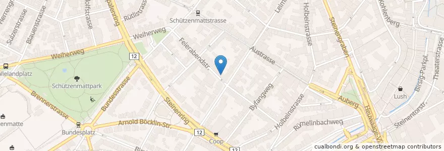 Mapa de ubicacion de Spitex Basel en Switzerland, Basel-City, Basel.