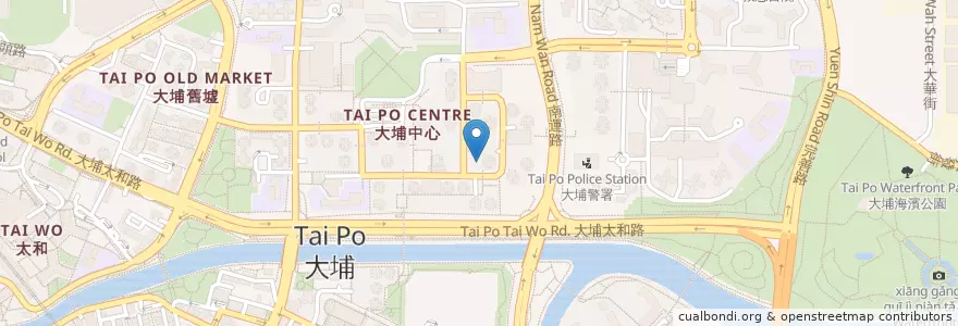 Mapa de ubicacion de 星巴克 Starbucks en China, Hong Kong, Cantão, Novos Territórios, 大埔區 Tai Po District.
