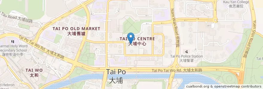 Mapa de ubicacion de 大家樂 Café de Coral en China, Hong Kong, Cantão, Novos Territórios, 大埔區 Tai Po District.