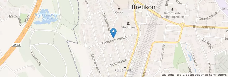 Mapa de ubicacion de Kindertagesstädte Effretikon en Suíça, Zurique, Bezirk Pfäffikon, Illnau-Effretikon.