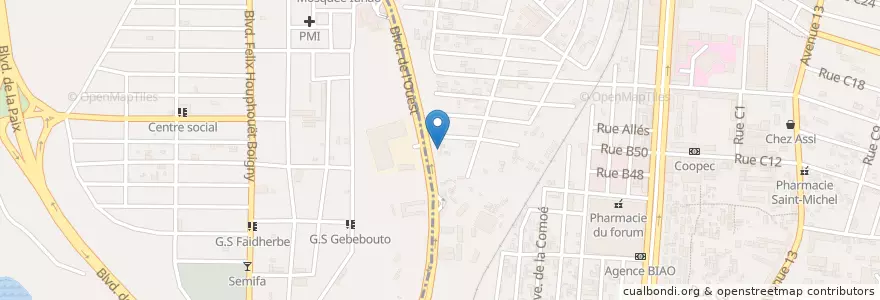 Mapa de ubicacion de RAHIMO en Ivoorkust, Abidjan.