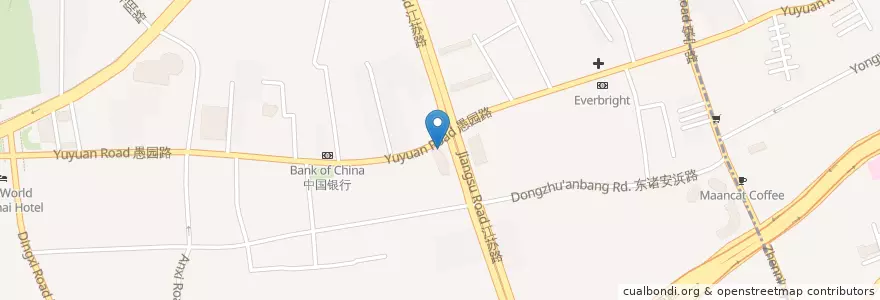 Mapa de ubicacion de Starbucks en Cina, Shanghai, Distretto Di Changning.