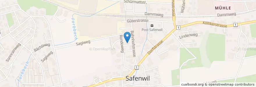 Mapa de ubicacion de Raiffeisenbank Zofingen en İsviçre, Aargau, Bezirk Zofingen, Safenwil.
