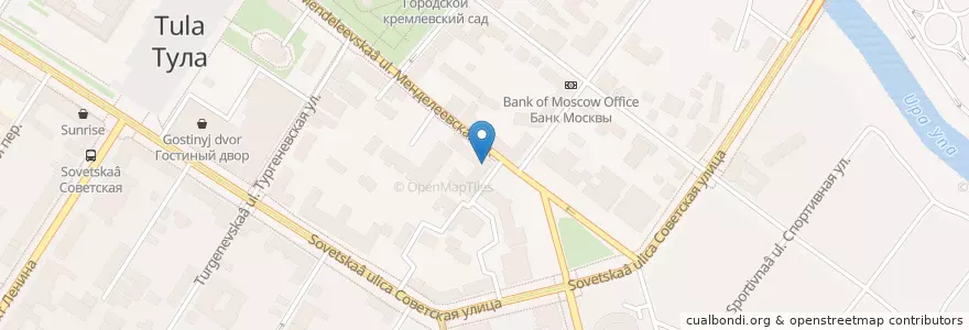 Mapa de ubicacion de МБОУ "Центр образования – гимназия 11" en Russland, Föderationskreis Zentralrussland, Oblast Tula, Stadtkreis Tula.