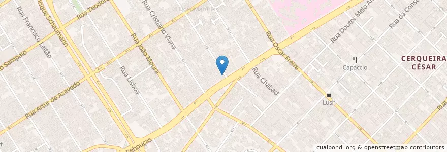 Mapa de ubicacion de Ponto de Táxi Rebouças en البَرَازِيل, المنطقة الجنوبية الشرقية, ساو باولو, Região Geográfica Intermediária De São Paulo, Região Metropolitana De São Paulo, Região Imediata De São Paulo, ساو باولو.
