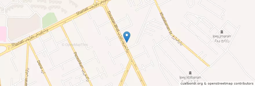 Mapa de ubicacion de باربیکیو شب نشین en Iran, Fars, شهرستان شیراز, بخش مرکزی, شیراز.