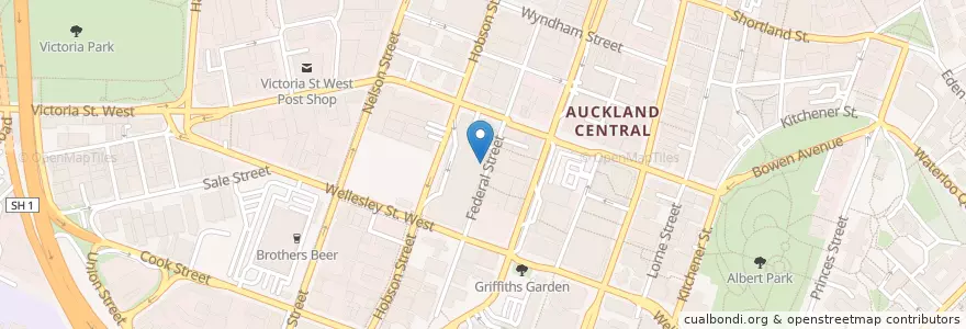 Mapa de ubicacion de Huami en Nouvelle-Zélande, Auckland, Waitematā.