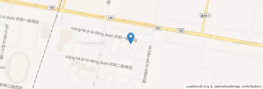 Mapa de ubicacion de 有至麵食館 en Taiwán, Provincia De Taiwán, Condado De Chiayi, Taibao.