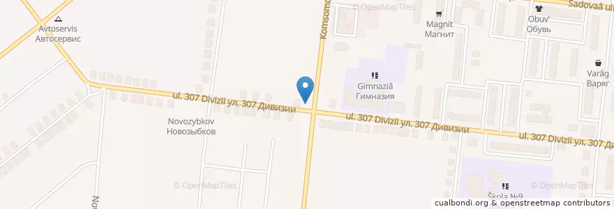 Mapa de ubicacion de Садко en ロシア, 中央連邦管区, ブリャンスク州, Новозыбковский Городской Округ.