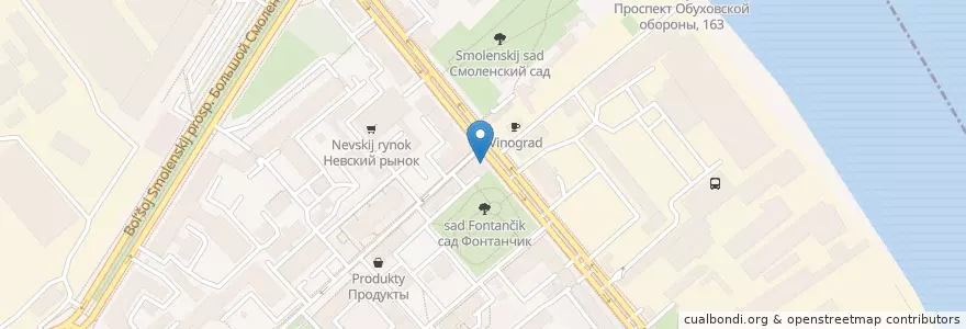 Mapa de ubicacion de Бистро en Russia, Northwestern Federal District, Leningrad Oblast, Saint Petersburg, Nevsky District, Округ Невская Застава.