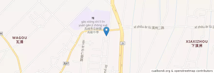 Mapa de ubicacion de 第一商業銀行 en Taiwan, Kaohsiung, Distretto Di Linyuan.