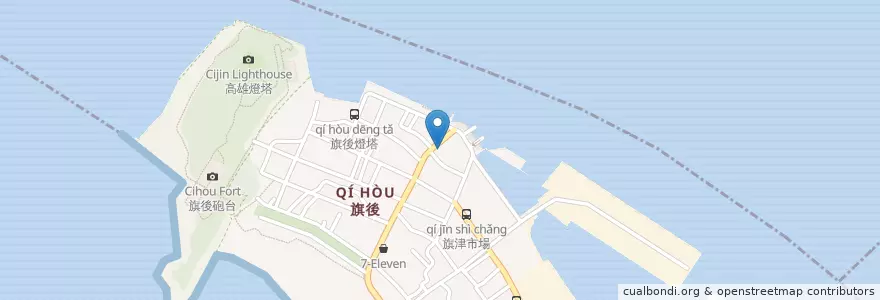 Mapa de ubicacion de 元大商業銀行 en Taiwan, Kaohsiung, 旗津區.