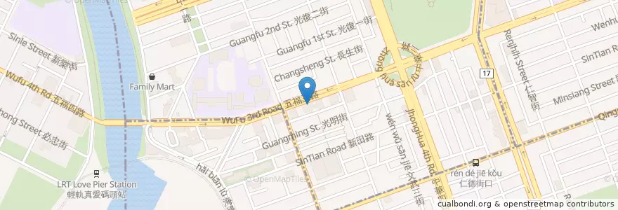 Mapa de ubicacion de 臺灣土地銀行 en Taiwán, Kaohsiung, 前金區.