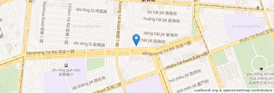 Mapa de ubicacion de 合作金庫商業銀行 en Tayvan, Kaohsiung, 新興區, 苓雅區.