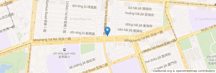 Mapa de ubicacion de 中國信託商業銀行 en تایوان, کائوهسیونگ, 新興區.