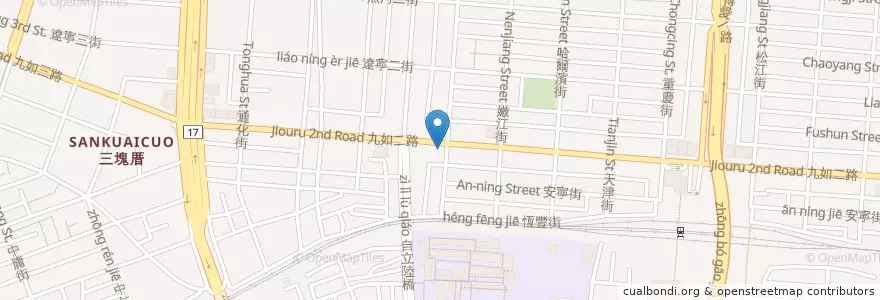 Mapa de ubicacion de 臺灣銀行 en 타이완, 가오슝시, 싼민구.