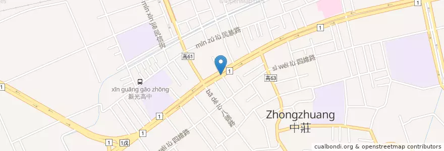 Mapa de ubicacion de 玉山商業銀行 en Taiwán, Kaohsiung, 大寮區.